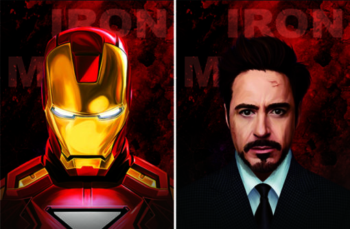 Iron Man 3D Poster (40x30 CM)