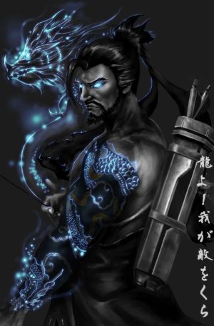 OVERWATCH HANZO GLOWING POSTER