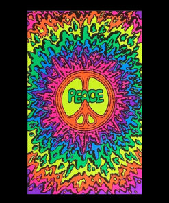 Psychedelic Peace Blacklight Poster
