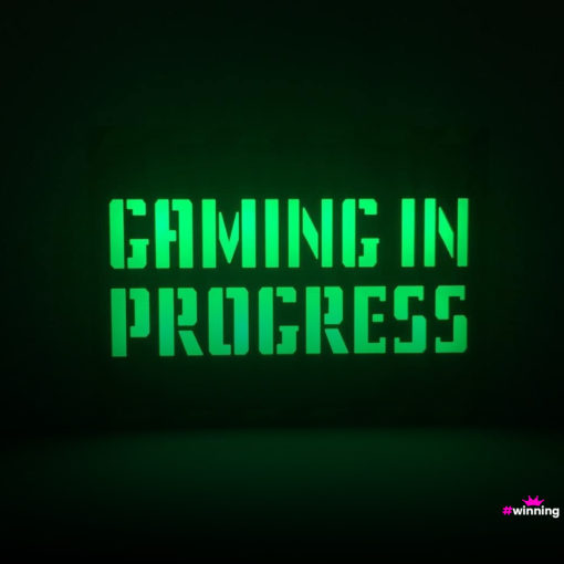 Winning Gaming in Progress Lightbox Sign