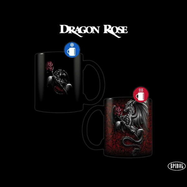 Spiral - Dragon Rose - Heat Change Ceramic Coffee Mug