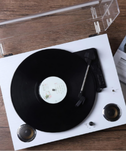 WOODEN REDWING RECORD PLAYER WHITE / BROWN