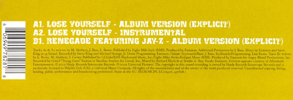 ORIGINAL SOUNDTRACK EMINEM LOSE YOURSELF VINYL - Image 2