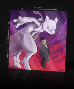 POKEMON TEAM ROCKET GIOVANNI AND MEWTWO ACRYLIC POSTER